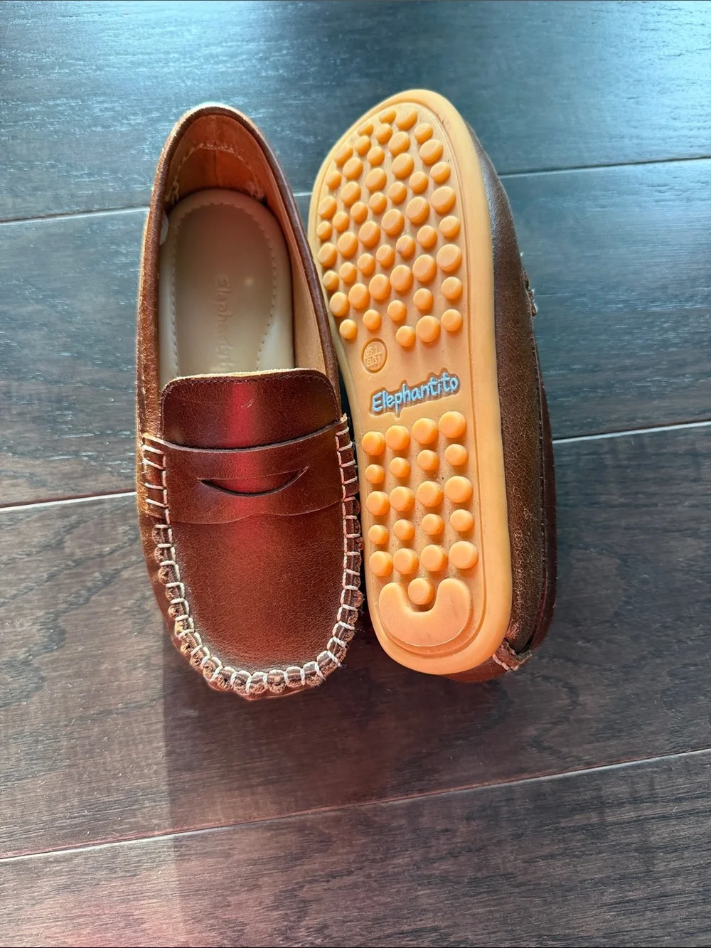 Elephantito Boys Brown Penny Loafers Moccasins